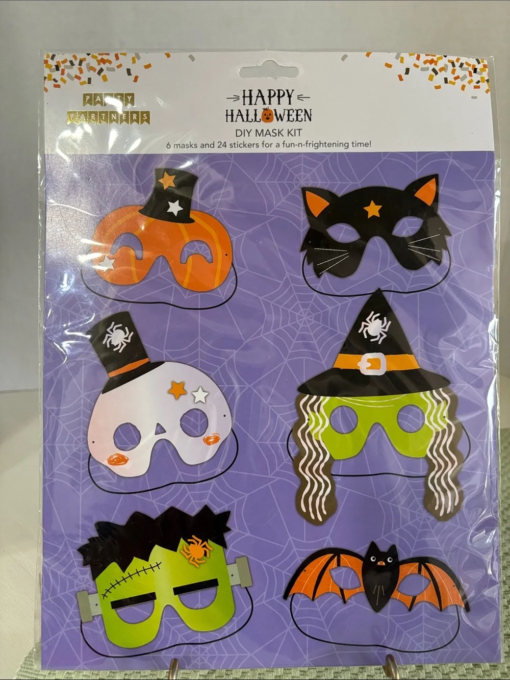 Party Partner Happy Halloween DIY 6 Mask Kit for Decorative Use